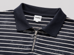 Wavy Striped Polo Shirt – Short Sleeve-Black - Image 2