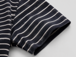Wavy Striped Polo Shirt – Short Sleeve-Black - Image 5