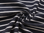 Wavy Striped Polo Shirt – Short Sleeve-Black - Image 4