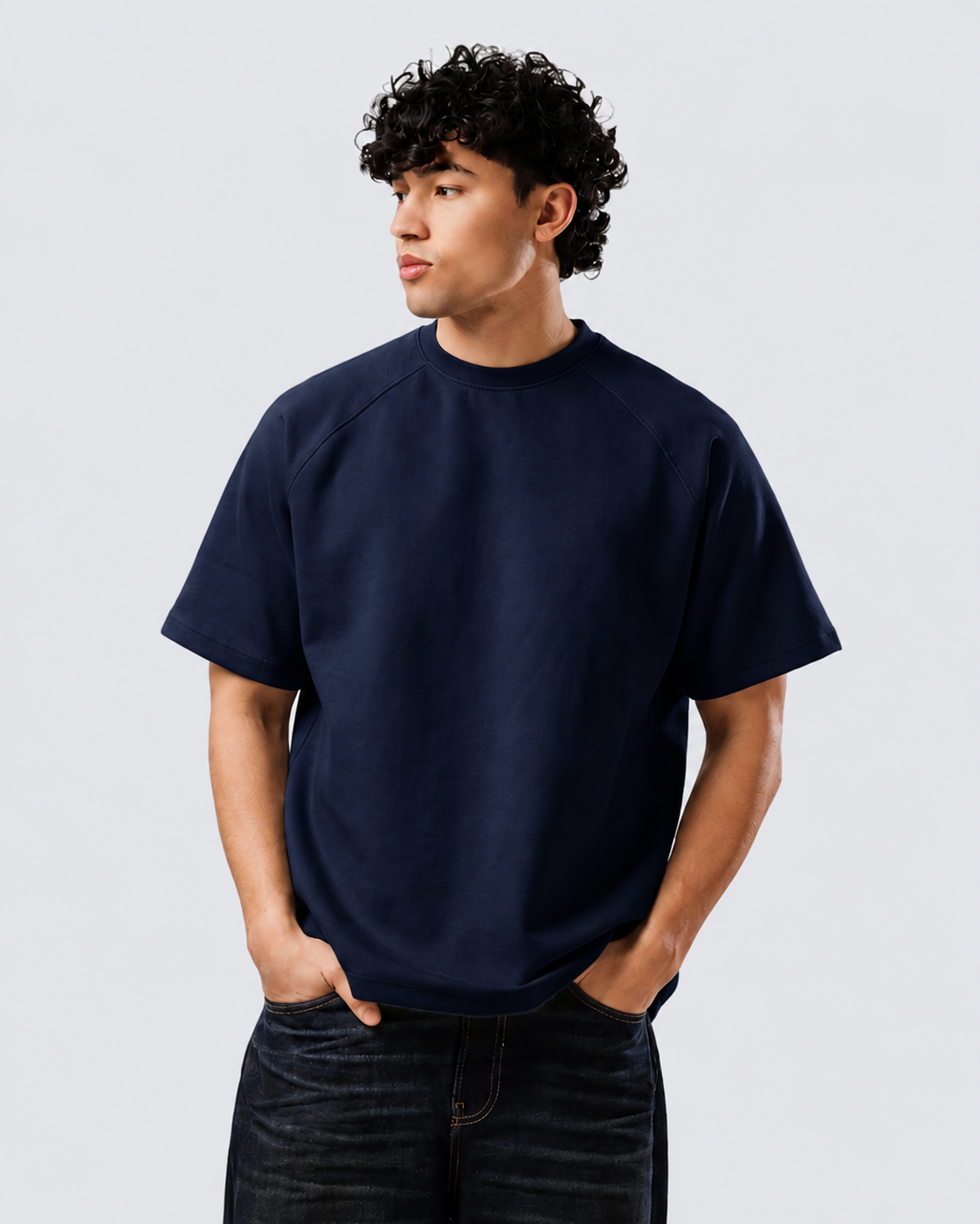 ChatGPT Image Aug 26, 2026, 02_11_59 PM Oversized Basic T-Shirt – Relaxed Fit-Navy - Image 1