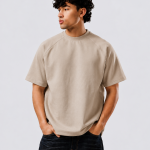 Oversized Basic T-Shirt – Relaxed Fit-Beige