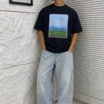 Landscape Graphic Oversized T-Shirt – Casual Streetwear-Black