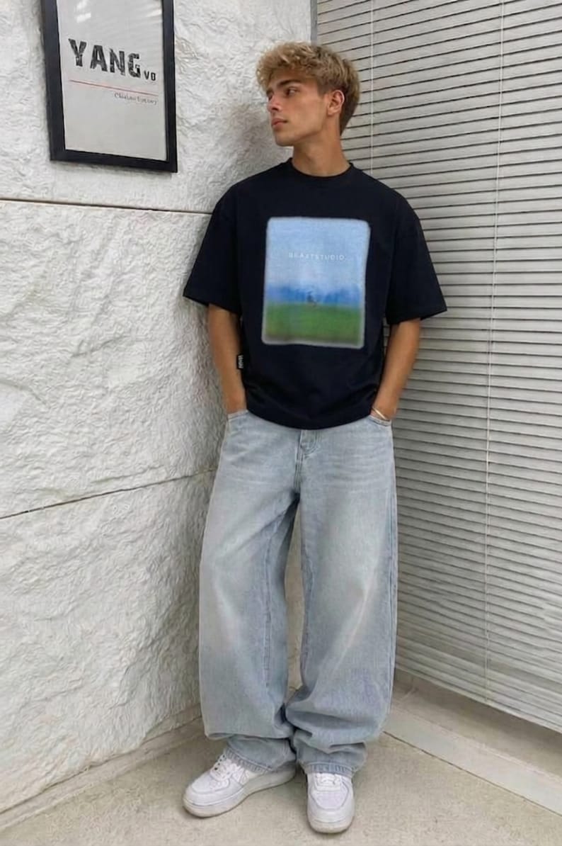 WhatsApp Image 2026-08-23 at 3.06.17 PM (1) Landscape Graphic Oversized T-Shirt – Casual Streetwear-Black - Image 1