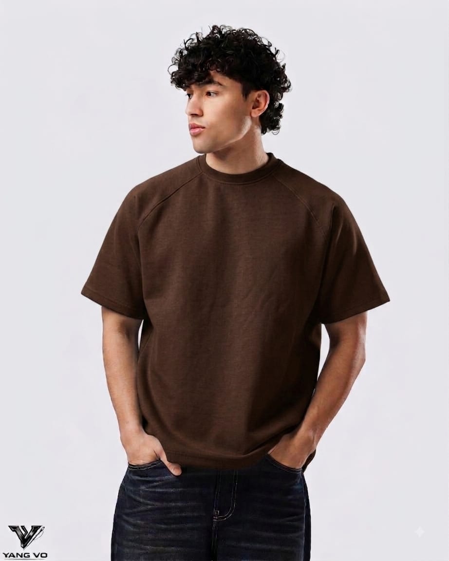 WhatsApp Image 2026-08-23 at 3.06.19 PM (2) Oversized Basic T-Shirt – Relaxed Fit-Brown - Image 1
