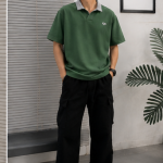 Men's Contrast Collar Short Sleeve Polo Shirt – Casual Classic Fit-Green